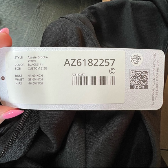 NWT Azazie Brooke Black One Shoulder Dress - Picture 13 of 14